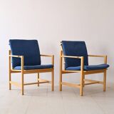 Paire de fauteuils en chêne de Borge Morgensen