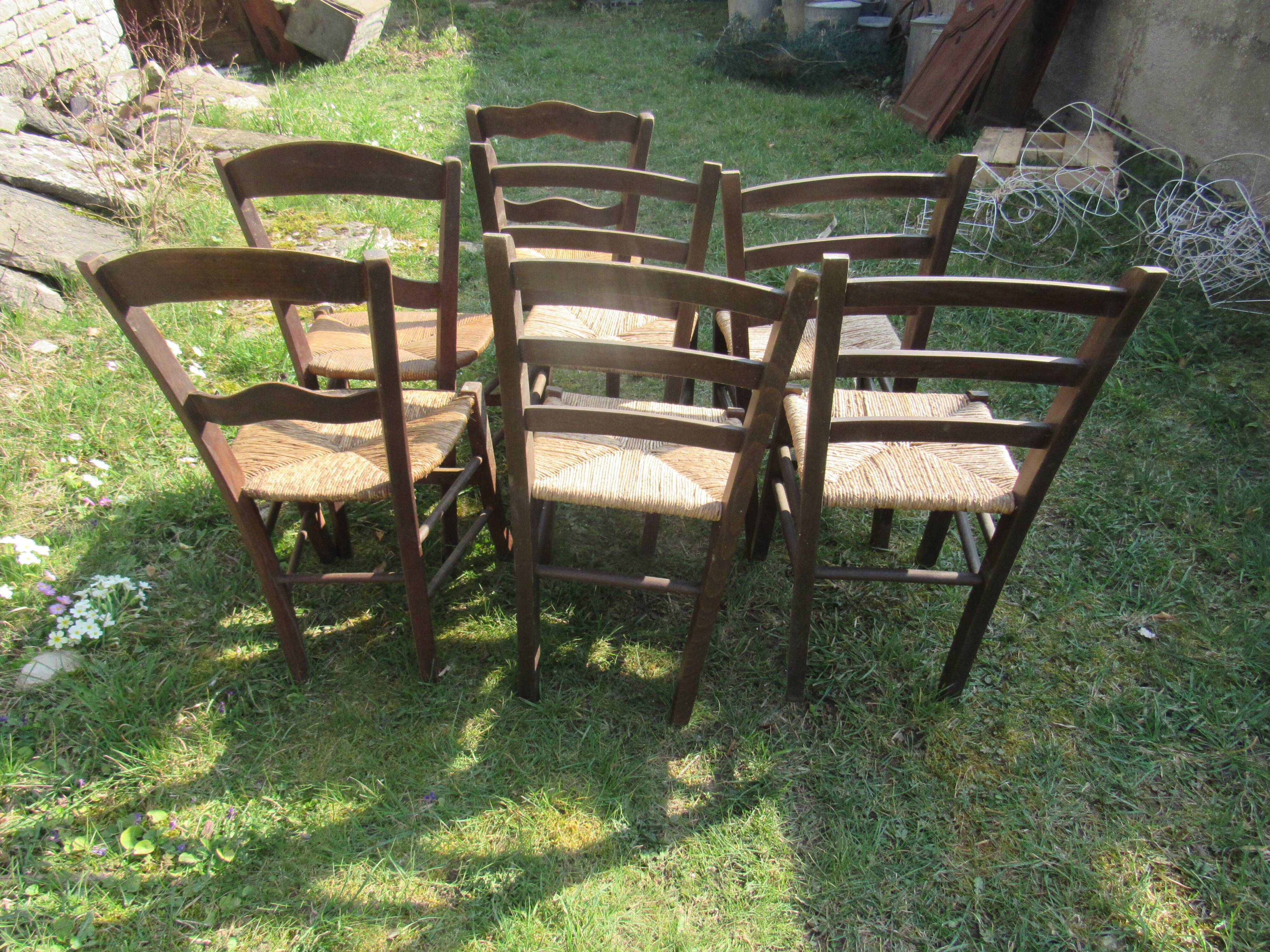 7 wooden chairs