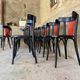 Set of 27 black and red bistro chairs – All wood