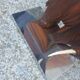 Pair of Art Deco elephant bookends in rosewood with chrome base.