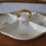 Aperitif tray in porcelain gilded decoration Villeroy & Boch 50s/60s