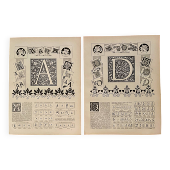 Réservé Alicia - Lot de 2 lithographies lettres