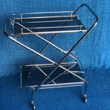 1970 folding server on wheels smoked glass