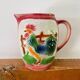 French earthenware rooster slip carafe / pitcher