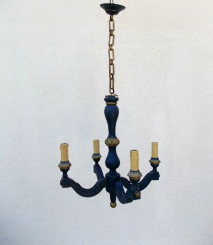 Wood chandelier Shabby chic Louis XIV style
