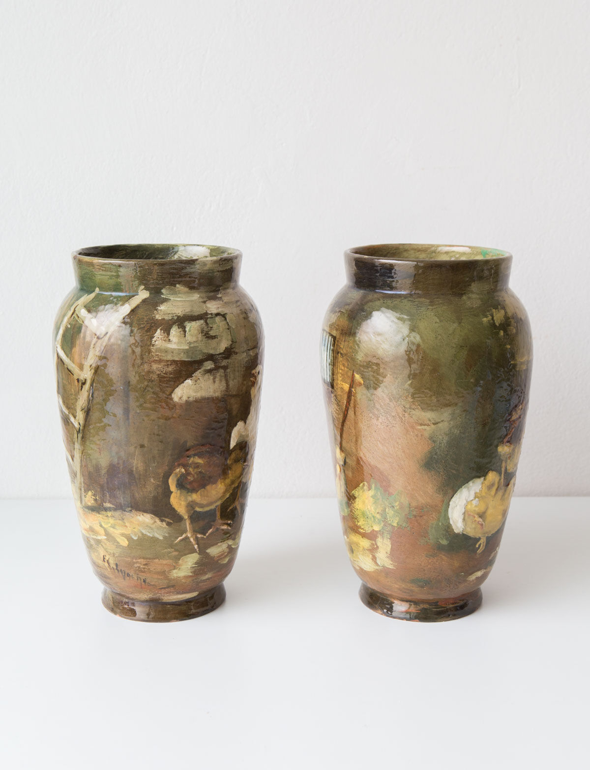 Paire vases Théodore Lefront fin 19ème