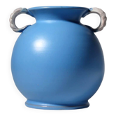 Gabriel Burmeister Art Deco Double Handled Blue Vase, 1930s