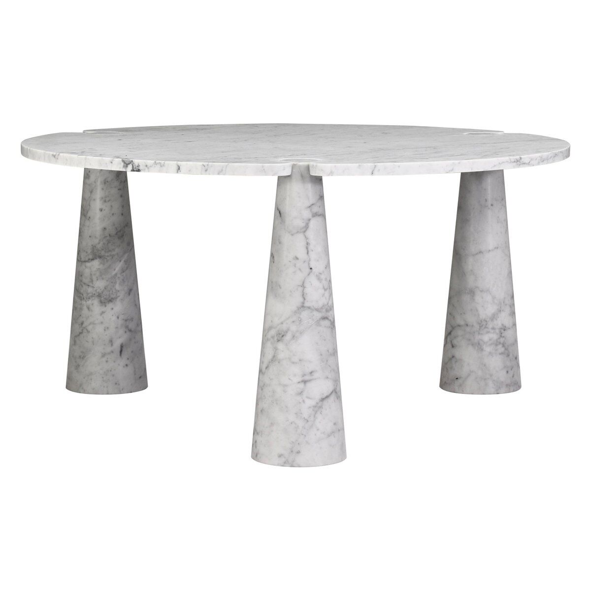 Round dining table Eros in Carrara marble by Angelo Mangiarotti for Skipper Italy 1970s