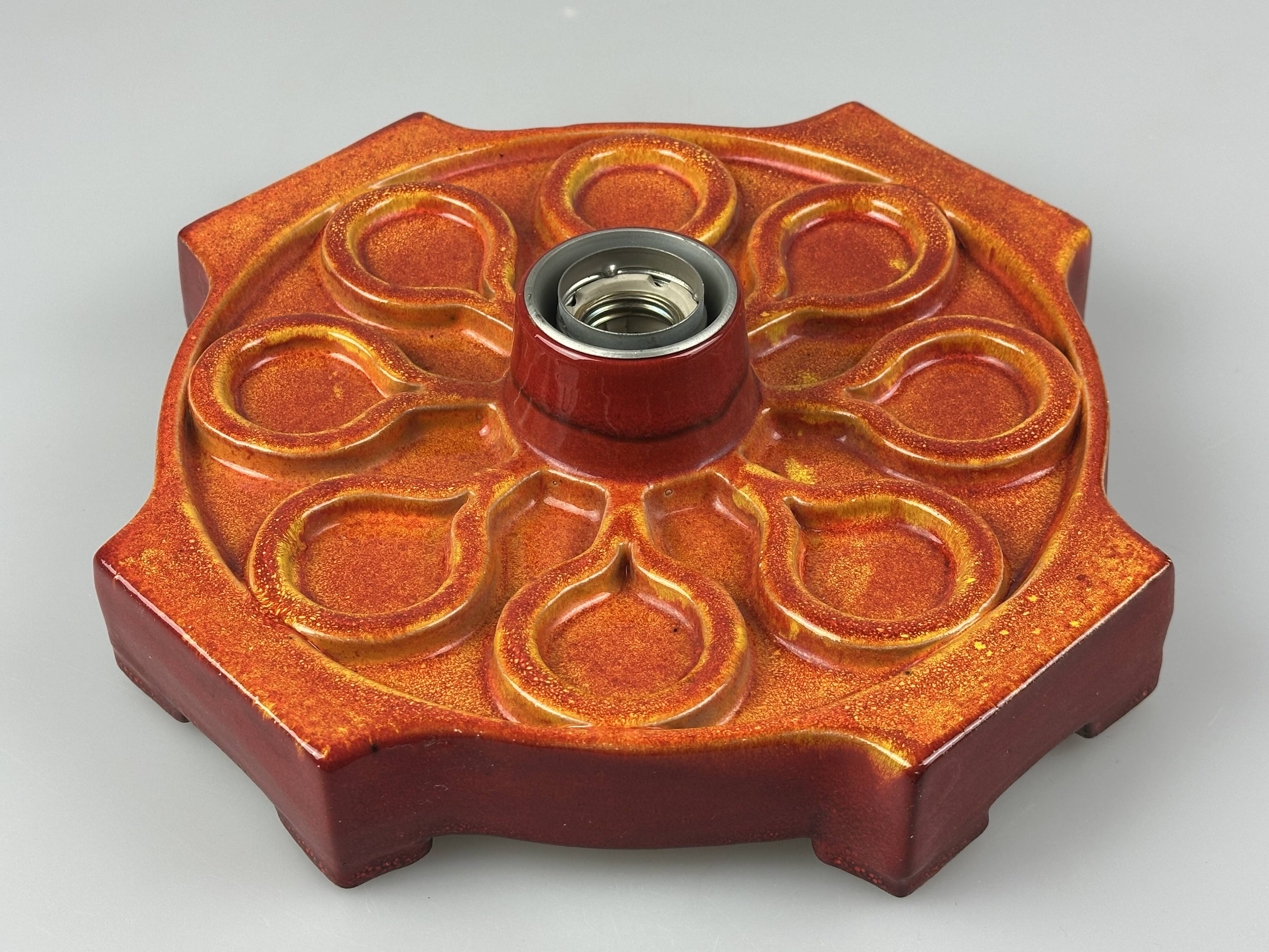 1960s/1970s Ceramic Wall Sconce, Mid-Century Space Age Design