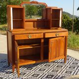 Vintage oak sideboard with sentry boxes and mirror