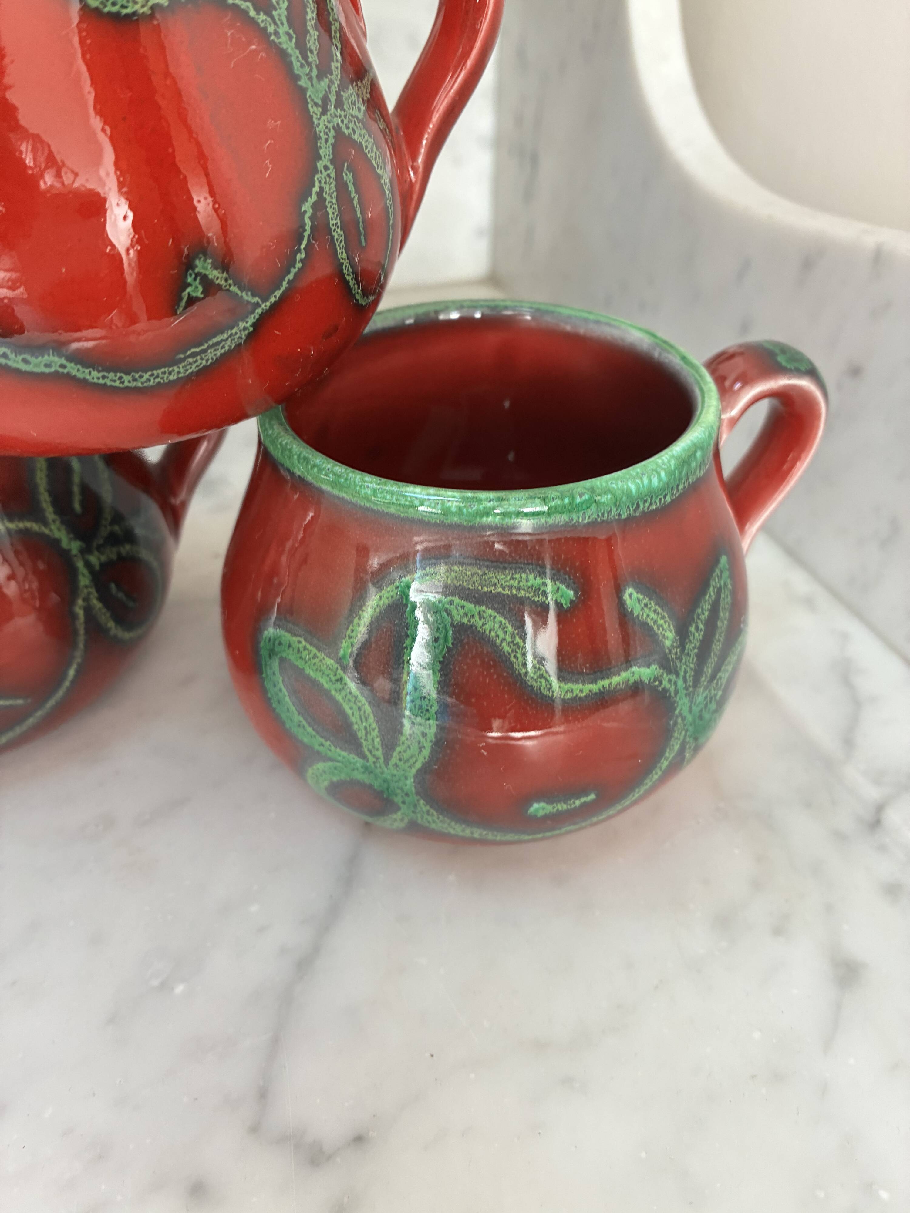 Vintage Italy handmade glazed ceramic cups