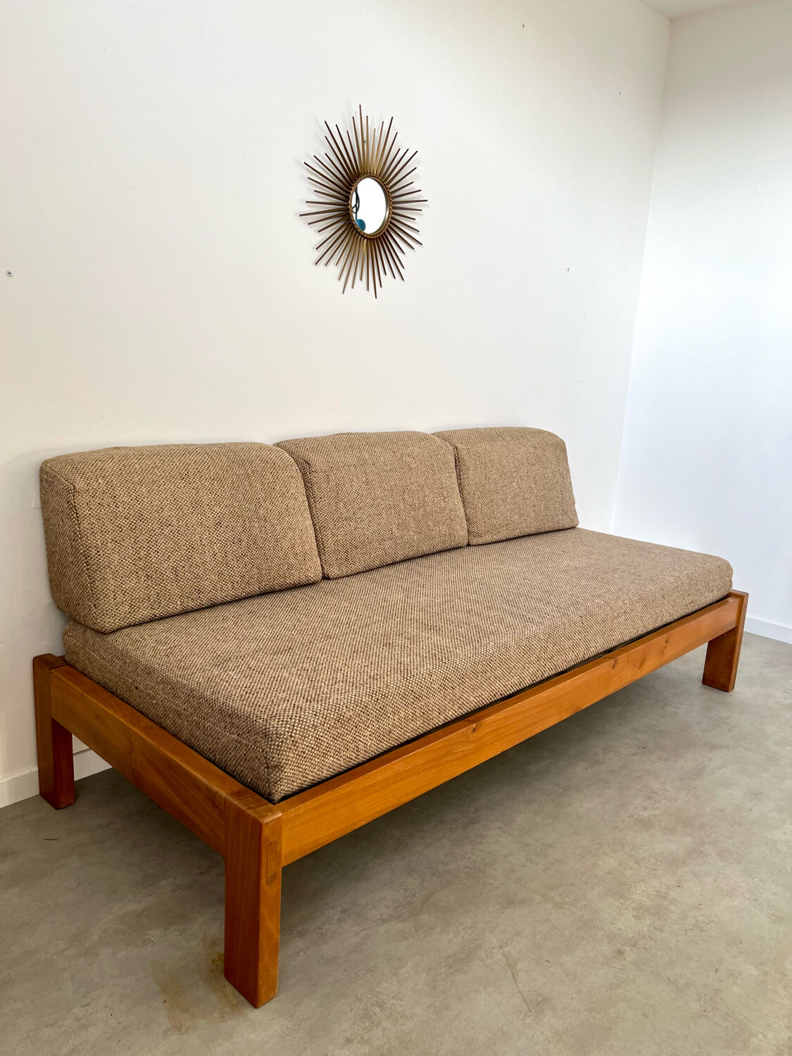 Wooden sofa design Regain France vintage 60s