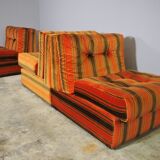 Striped armchairs, 1970s, set of 3