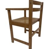 Vintage chair in webbing and pinewood from the 70s minimalist design