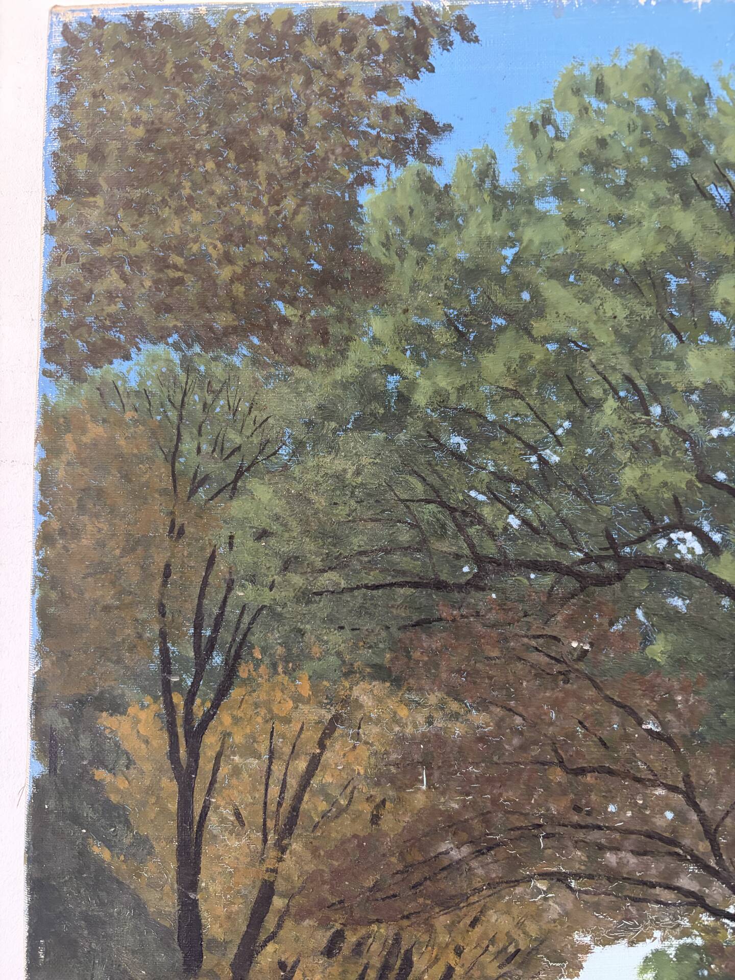 Vue sur le village, huile sur toile