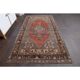 Vintage Turkish Oushak Handmade Wool Cotton Red Area Rug 110x227