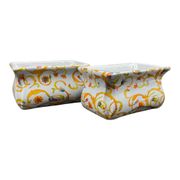 Pair of planters, Martinetti Paris, artisanal porcelain