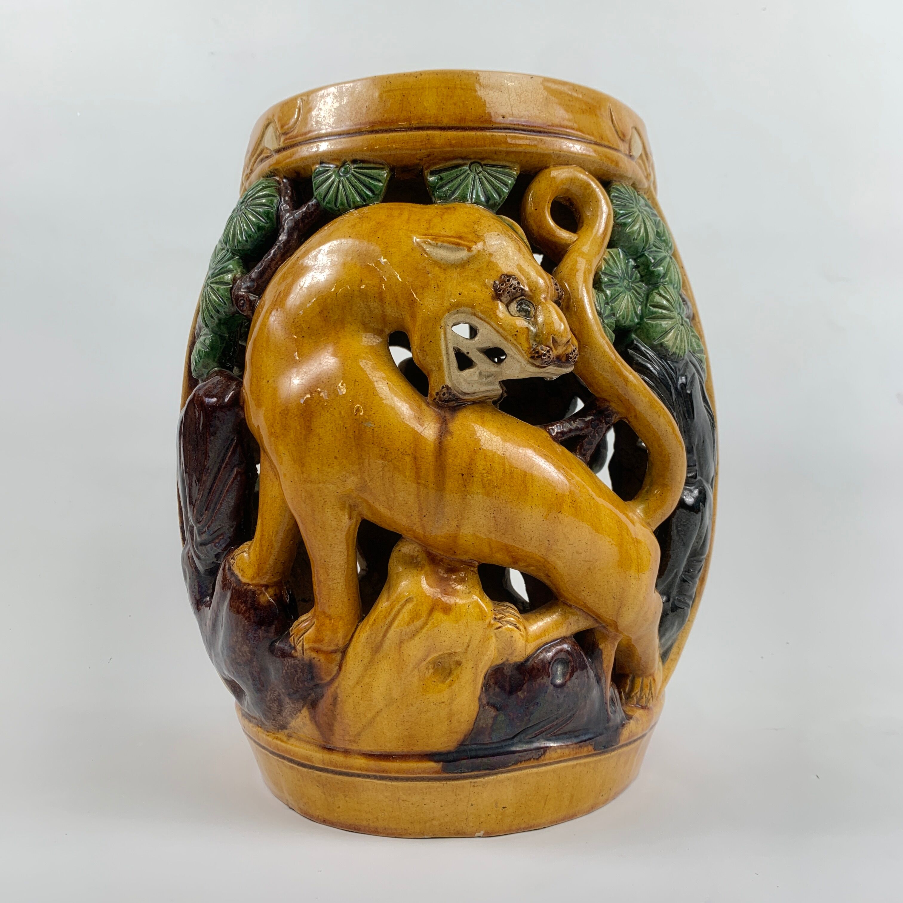 Ceramic garden stool Sancai china early twentieth century