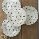 4 Churchill flat flowery plates