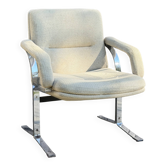 Modernist armchair in chrome-plated steel – institutional design, 1960s–70s