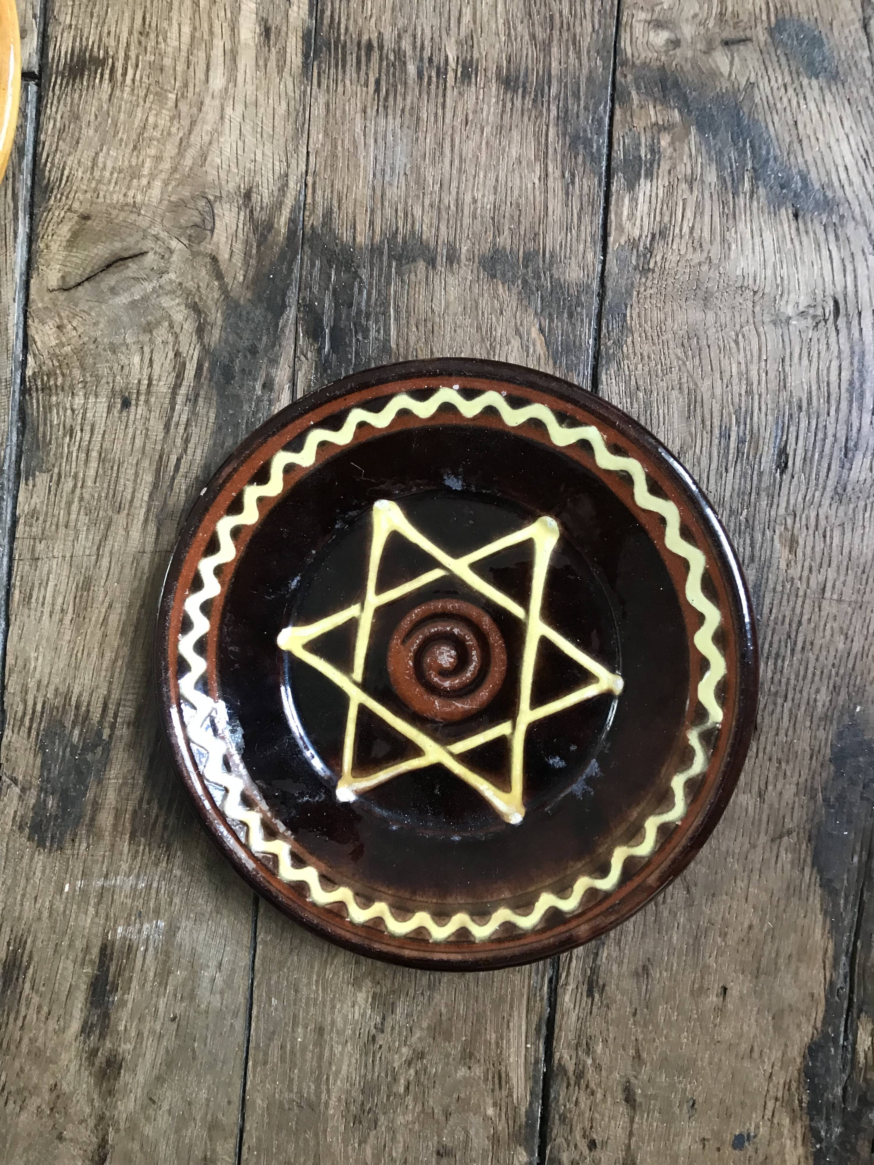 Set of 6 plates in glazed earth Biot