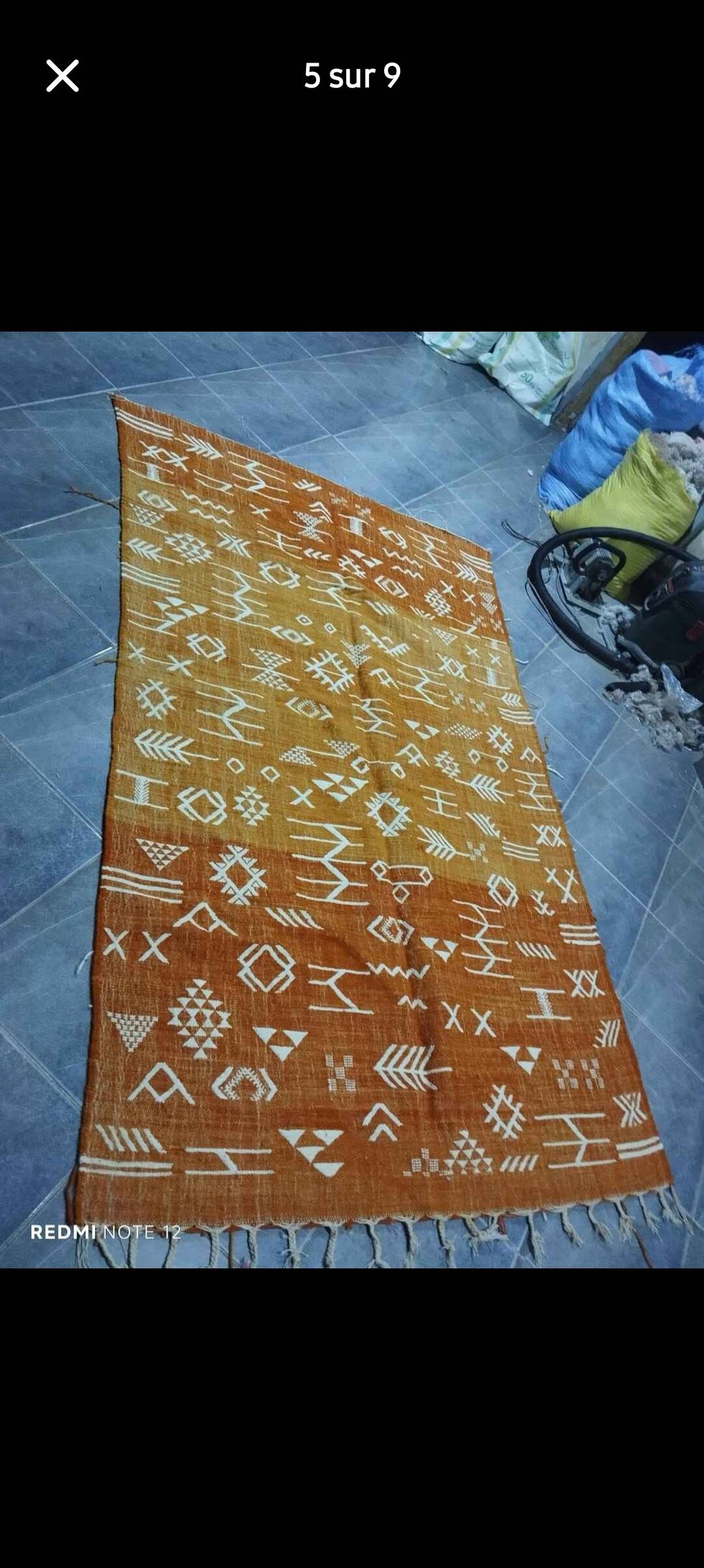 Azilal rug with geometric diamonds