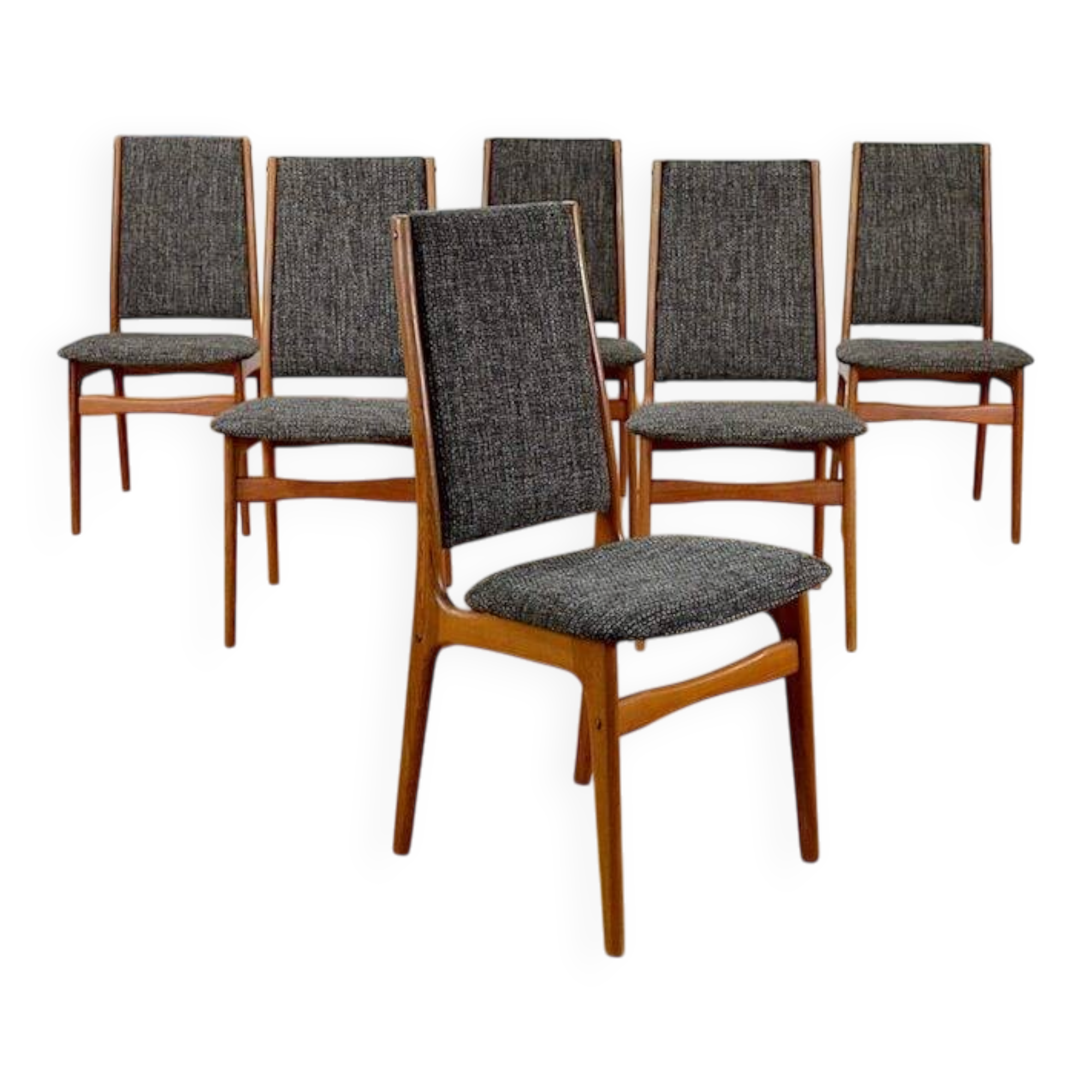 Set of 6 Danish Chairs by Schionning & Elgaard for Randers 1960