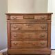 Antique Louis-Philippe commode in solid wood and white marble.
