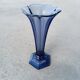 Val Saint Lambert blue art deco vase