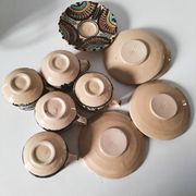 Service à thé marocain vintage, théière et 5 tasses et soucoupes