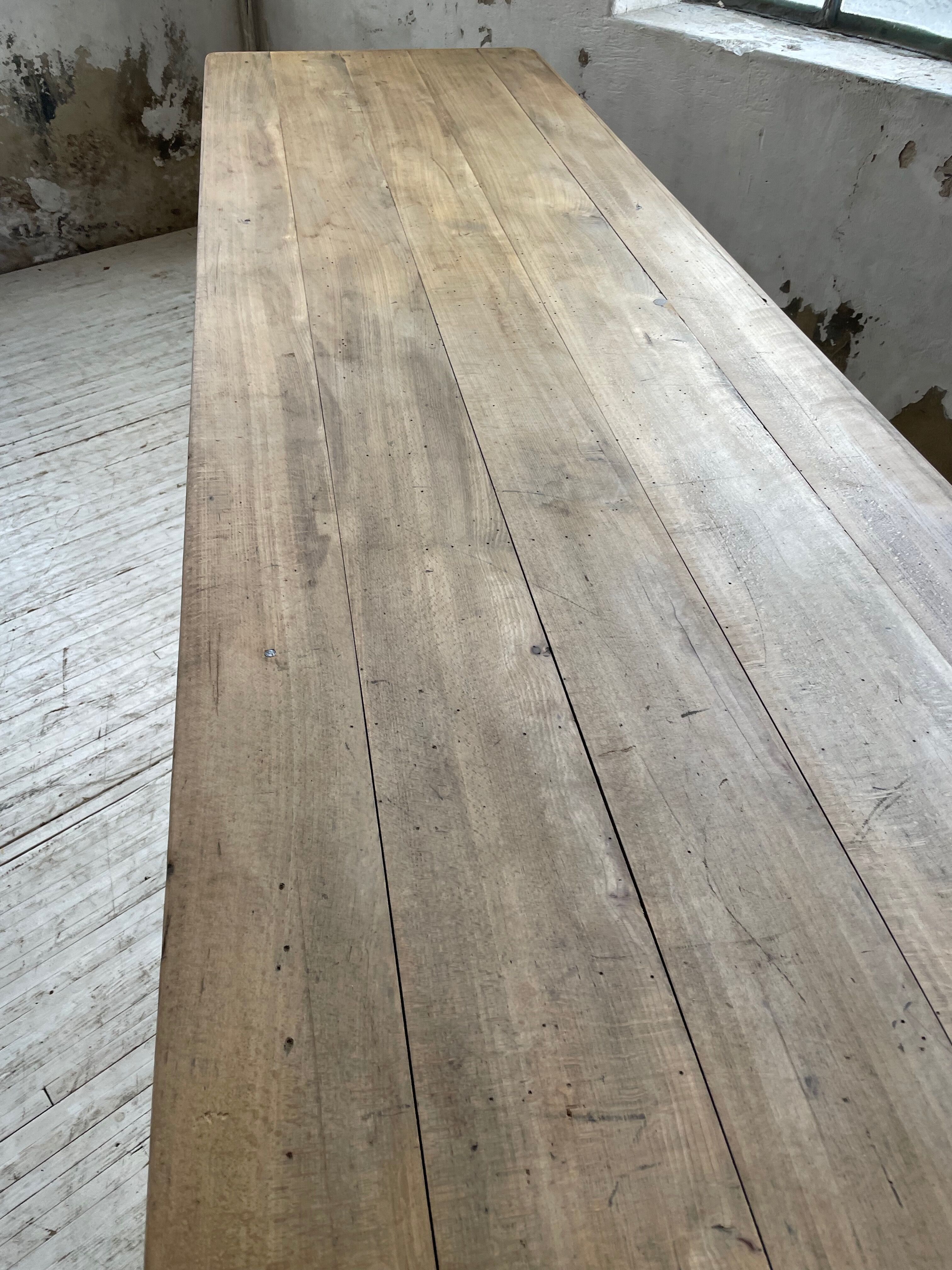 XL farmhouse table in beech and pine 3m