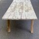 Large extendable Scandinavian dining table made of stripped solid acacia 160-26