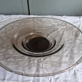 Large bowl/plate/centrepiece smoked glass art-deco