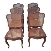Chaises en bois et cannage style Louis XV