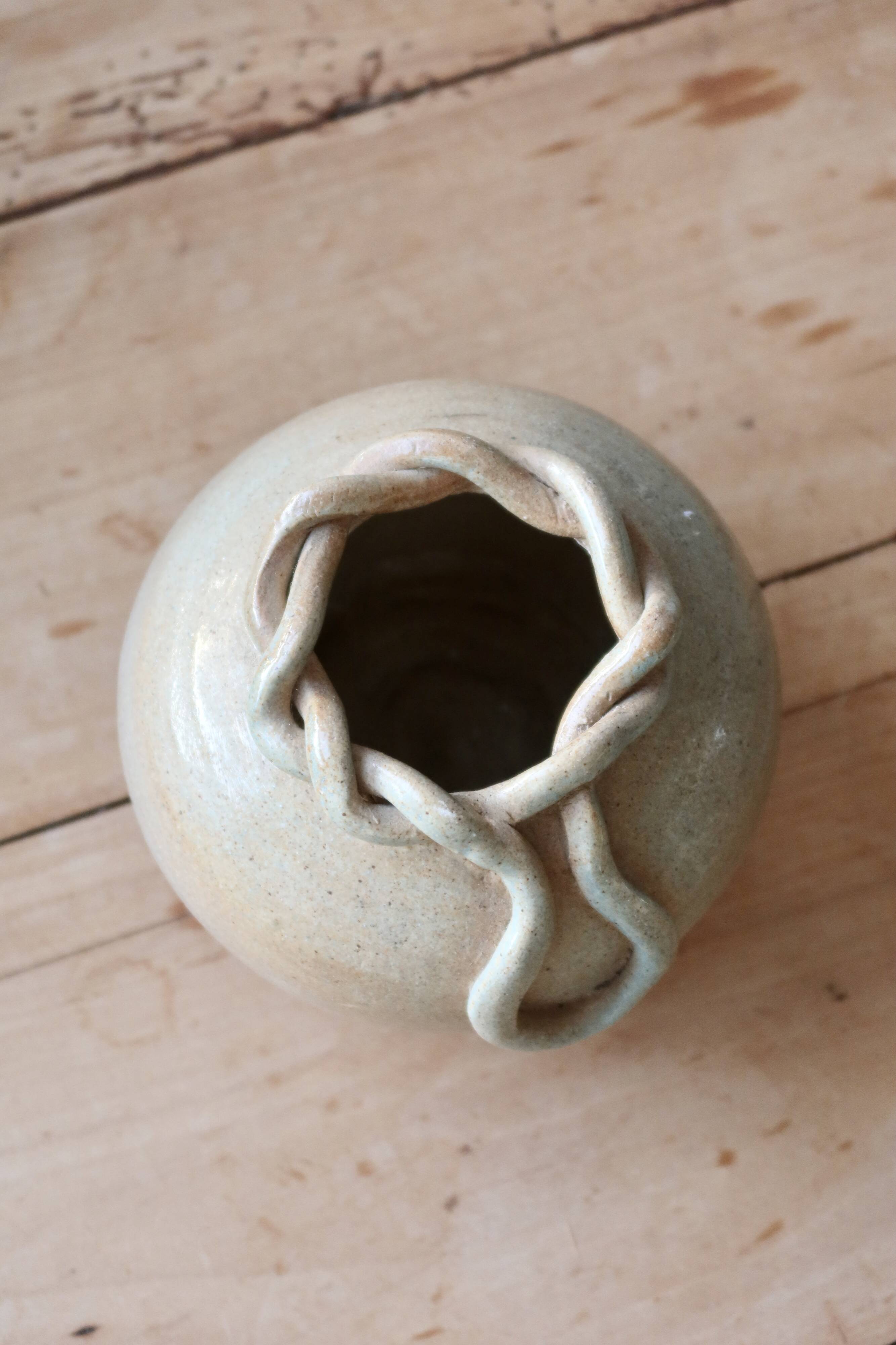 Small ceramic pottery vase handmade vintage rustic