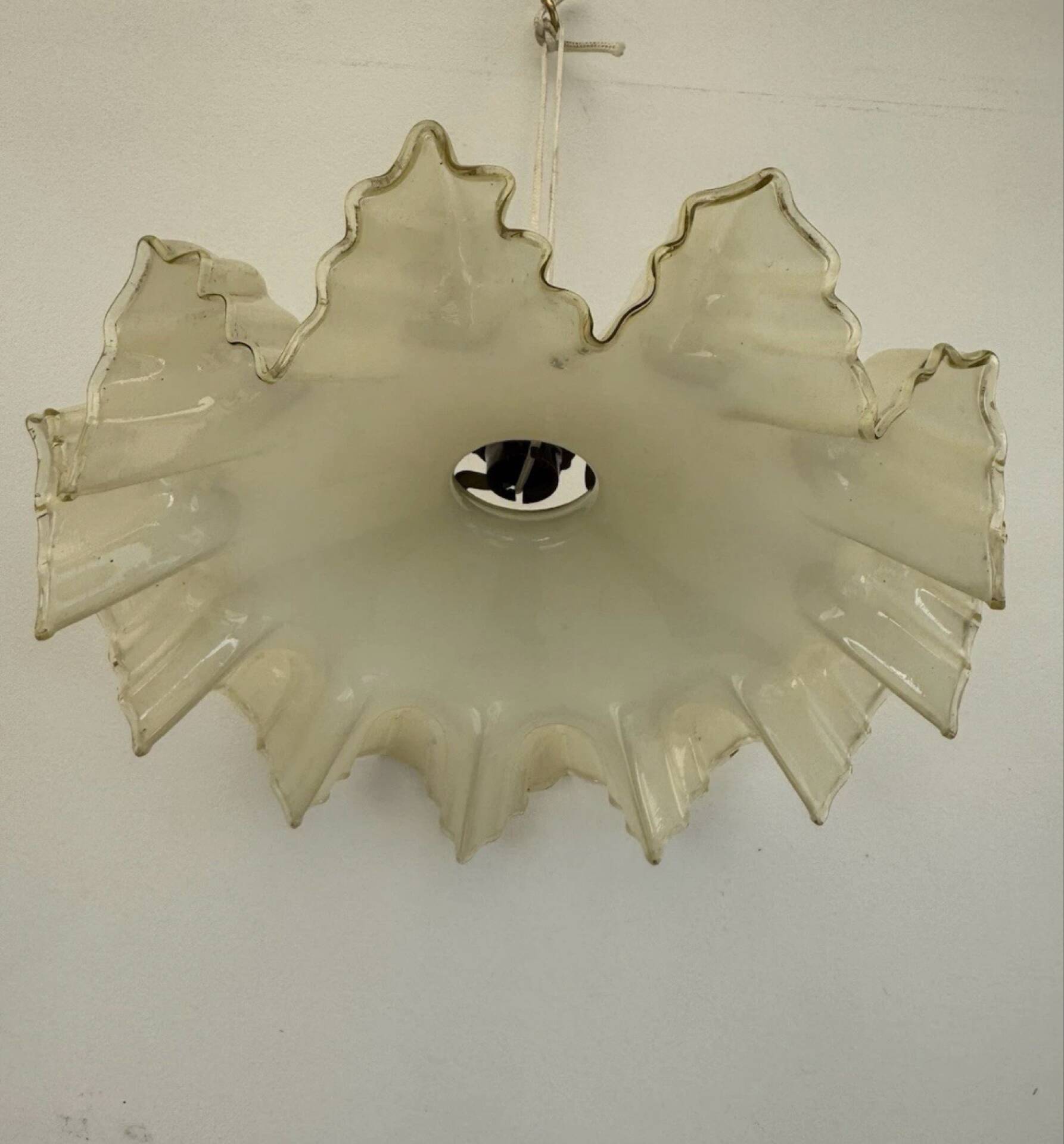 Vintage pleated glass lace lampshade ceiling light