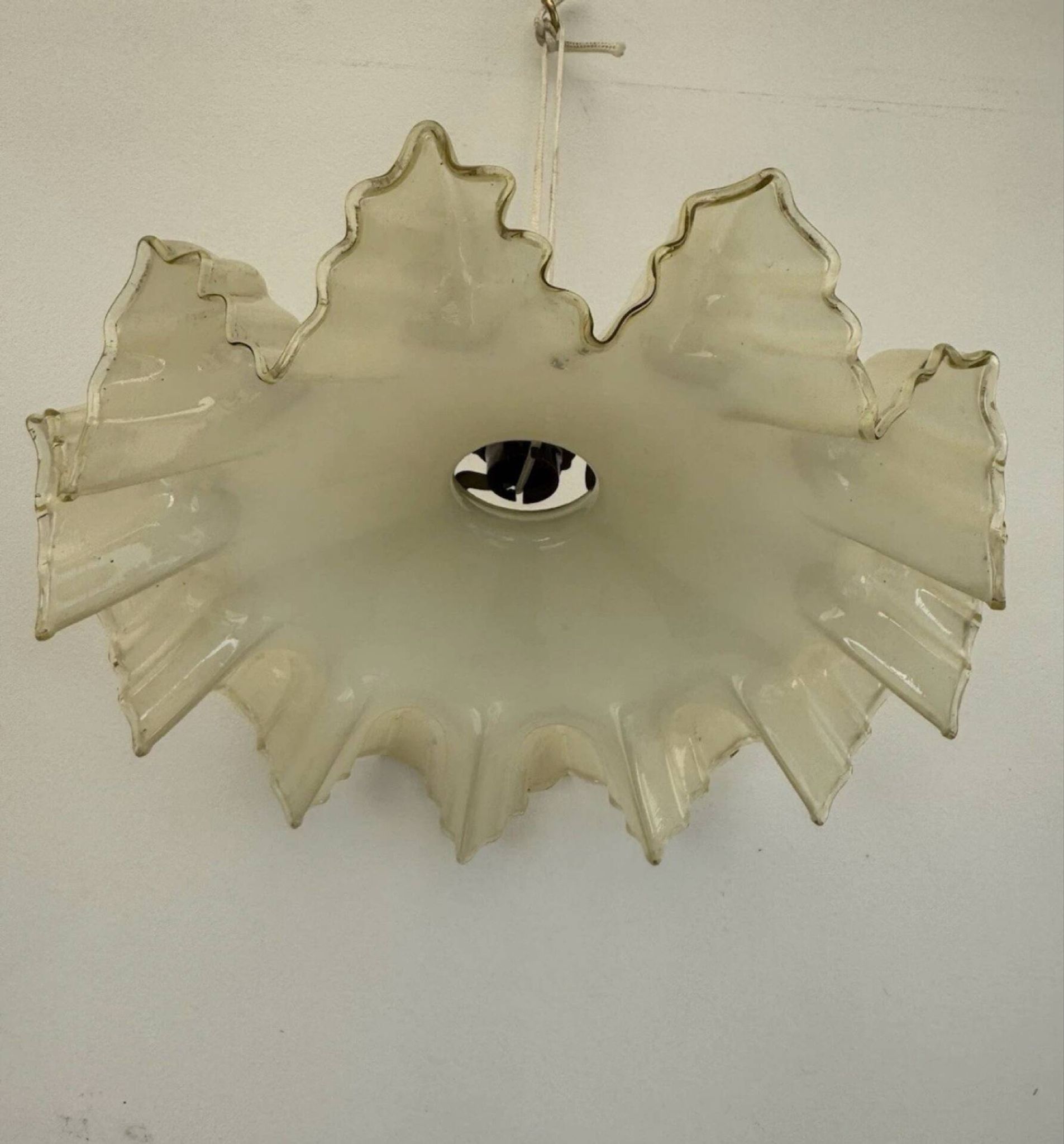 Vintage pleated glass lace lampshade ceiling light