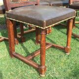 6 walnut chairs - renaissance style marble 19th century