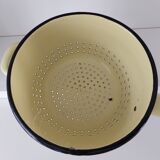 Vintage yellow enamelled strainer