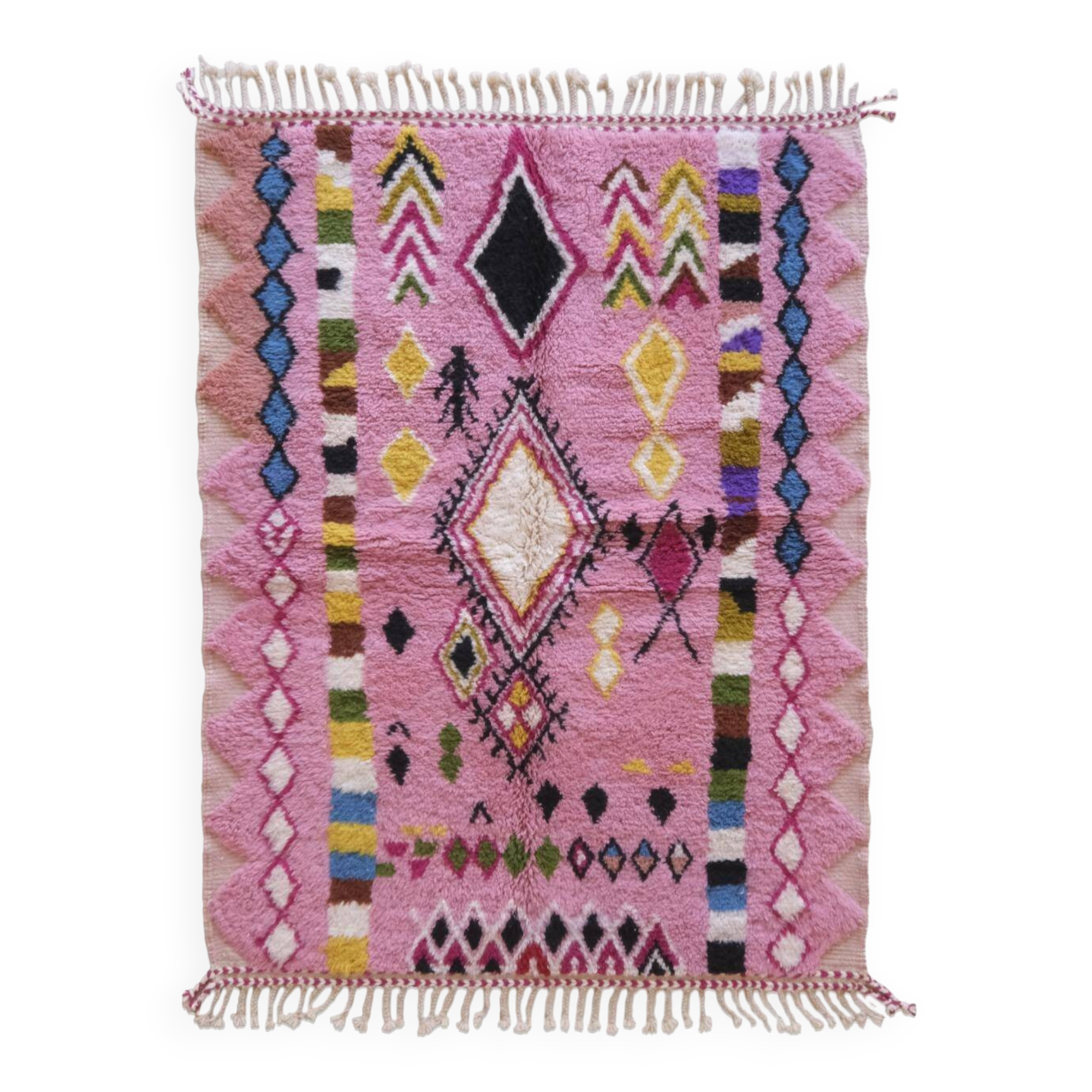 Pink Berber Rug - 206 x 160 cm