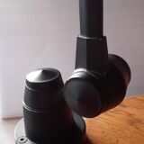 Old black Jieldé workshop lamp with clamp, 2 arms (35 and 50cm) - E27 150W.