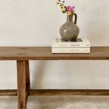 Large antique farmhouse bench 252 cm raw wood patinated