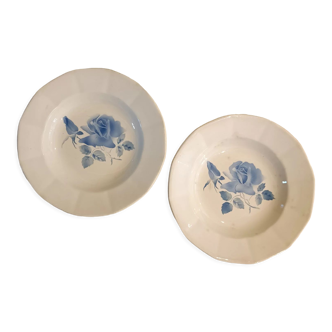 Set of 2 hollow plates Digoin Sarreguemines