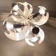 Chandelier with 7 lights in brushed aluminum, Italy 1970 Vintage