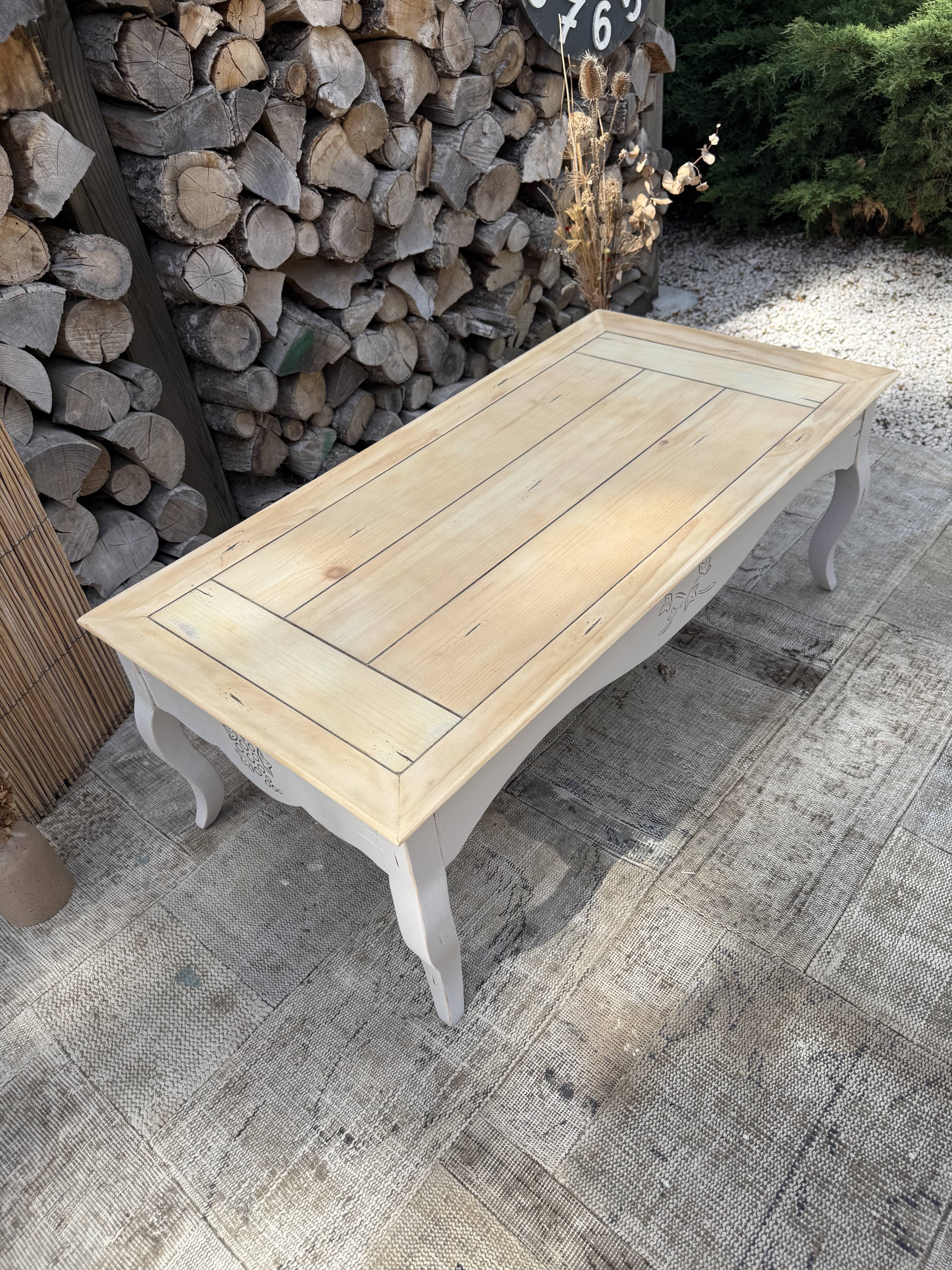 Table basse bois ancienne rénovée