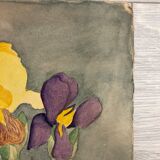 Watercolor with vintage irises