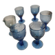 6 seventies/eighties stemmed glasses with fruity decoration