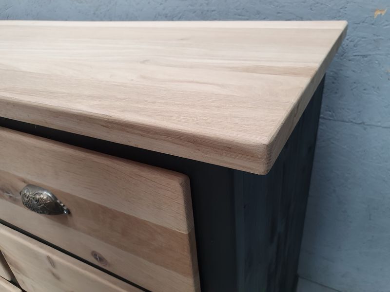 Old craft furniture with drawers façade and oak top