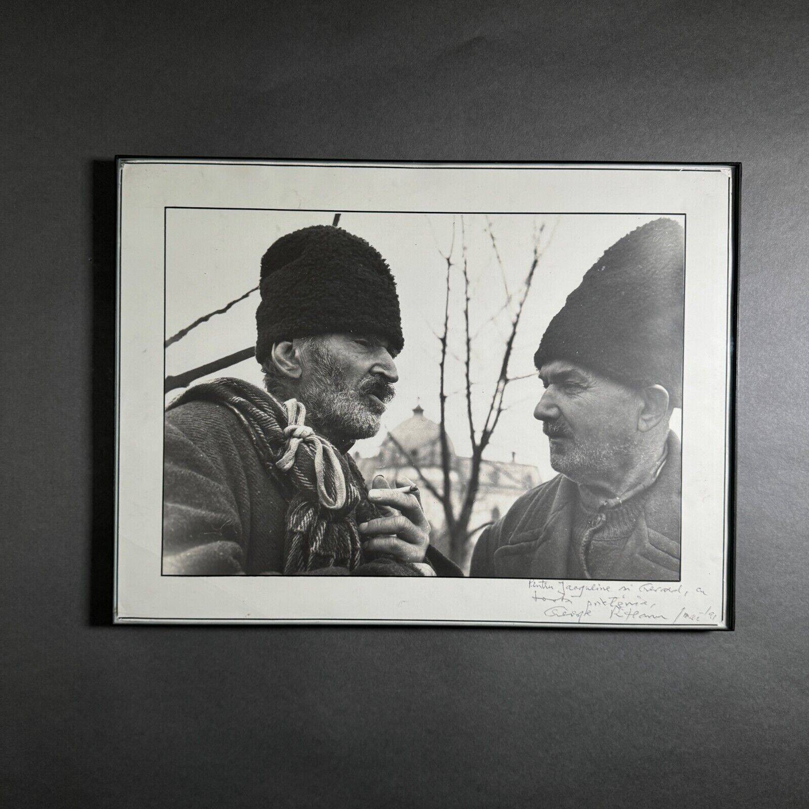 Artistic photo signed by Gheorge Rizeanu XXth 2 Romanian men