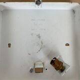 Holophane square wall lamp in chiseled glass, 60s, ceiling lamp